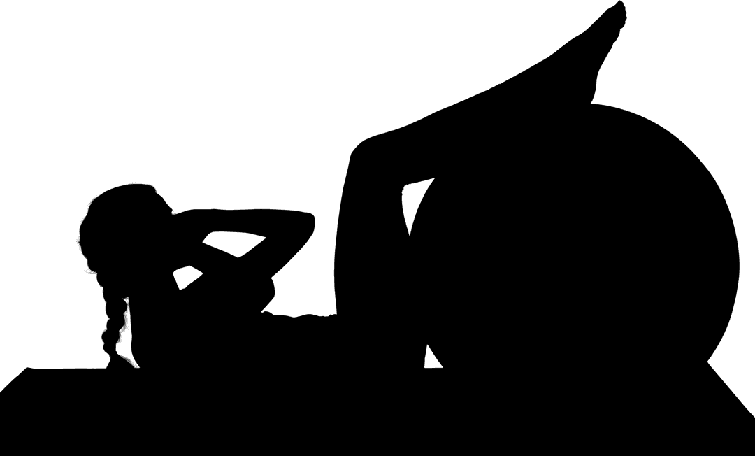 Transparent Woman Exercising with Ball in Dynamic Pose