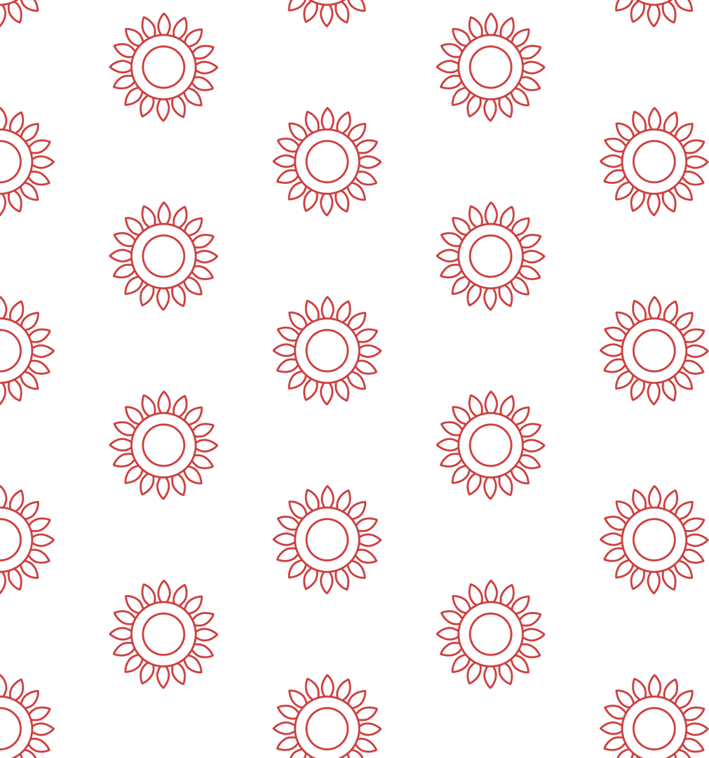 Red floral pattern on transparent background for multipurpose design