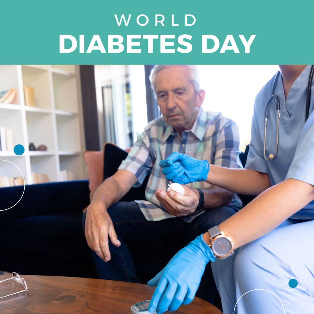 Senior Man Receiving Insulin Injection from Healthcare Professional