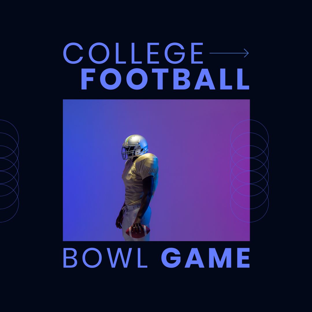 African American Football Player in Action Pose for College Bowl Game - Download Free Stock Templates Pikwizard.com