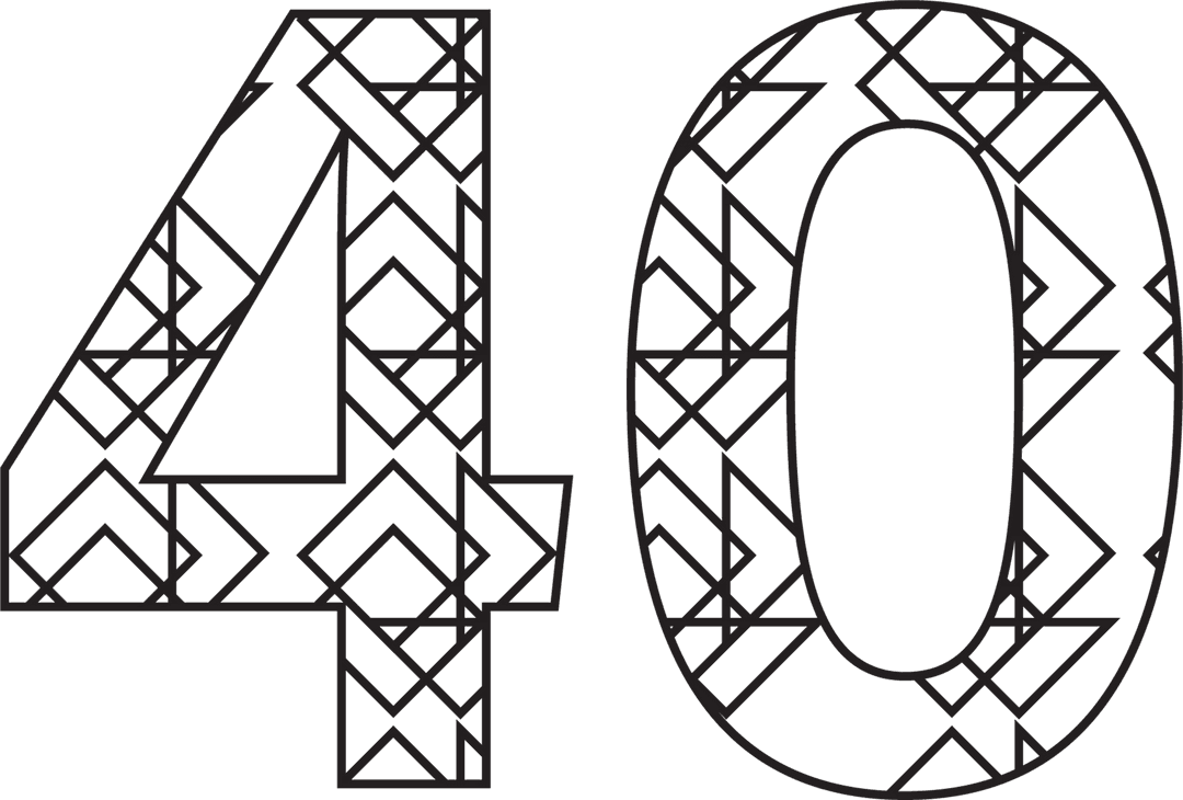 Decorative Number 40 on Transparent Background with Geometric Pattern - Download Free Stock Images Pikwizard.com