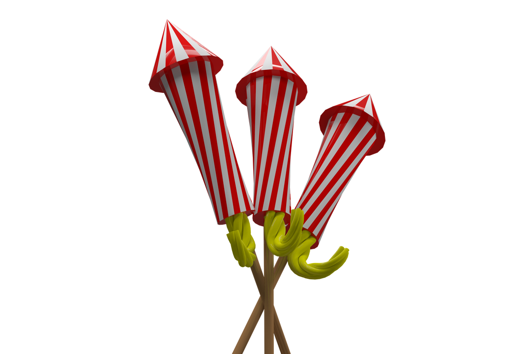 Three Colorful Rockets for Fireworks Celebration, Transparent Background - Download Free Stock Images Pikwizard.com