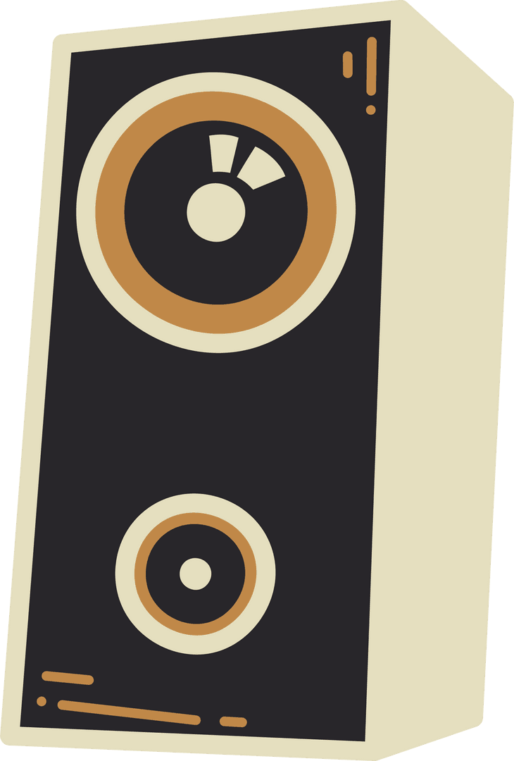 Retro Speaker Illustration with Transparent Background for Audio Designs