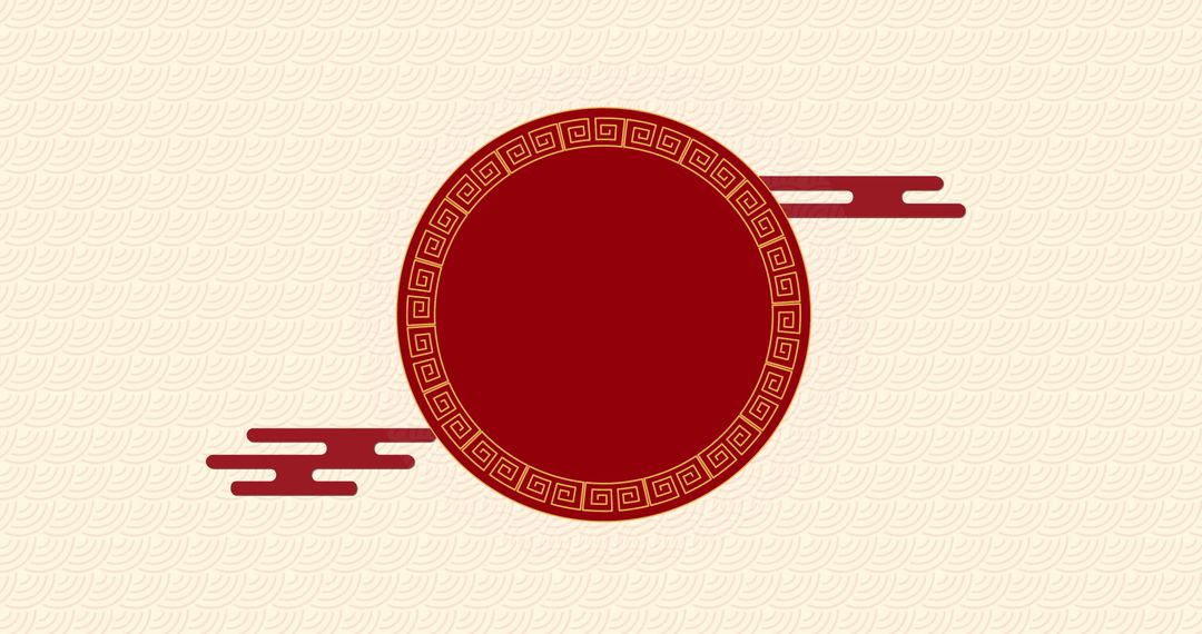 Traditional Chinese New Year Decorative Red Circle Pattern - Free Images, Stock Photos and Pictures on Pikwizard.com