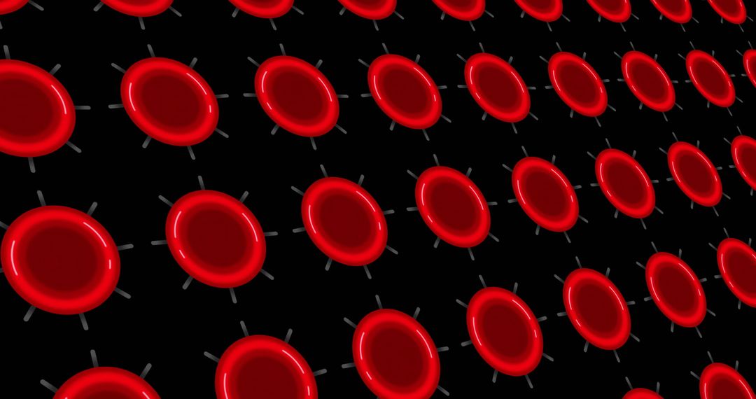 Abstract Array of Red Circles on Black Surface