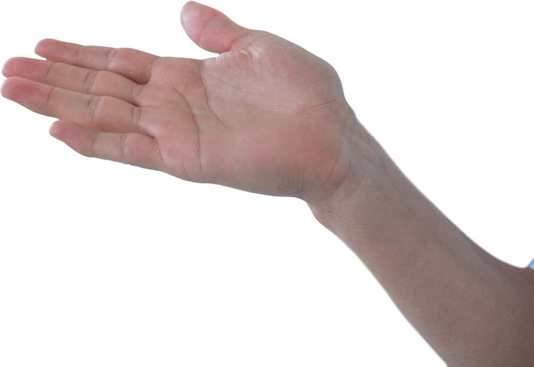 Transparent Gesture Open Hand Isolated on White