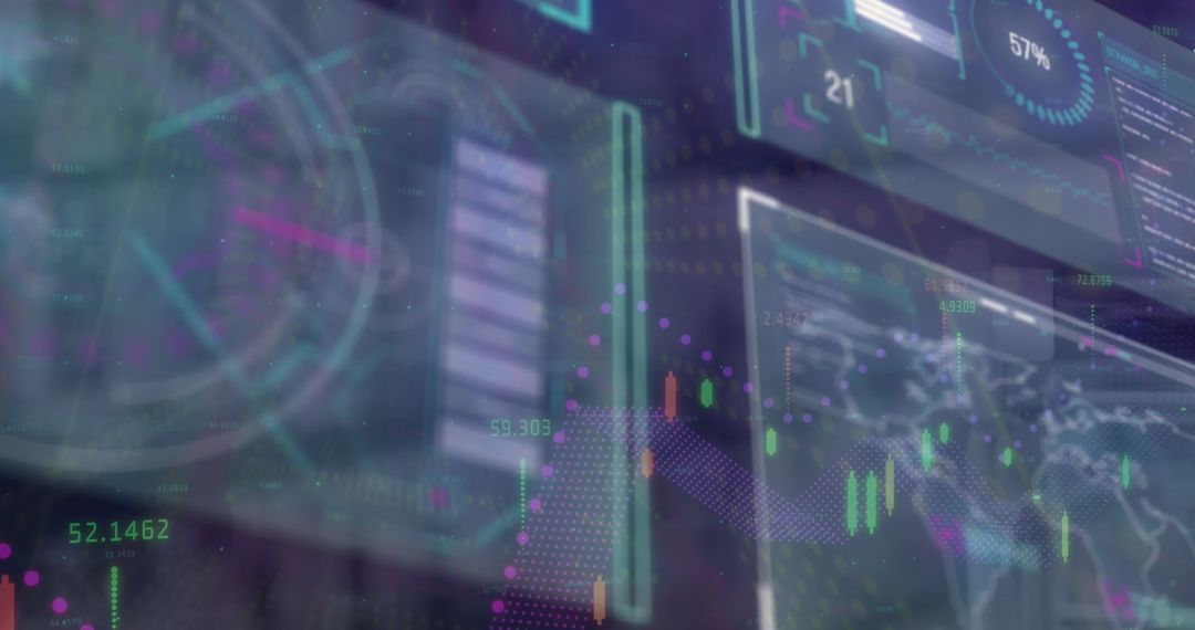 Futuristic Digital Dashboard with Analytical Visualizations