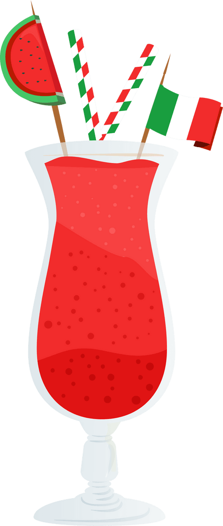 Red Slushy Glass with Decorations Transparent Background