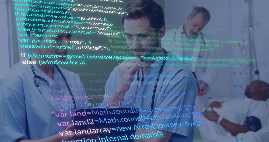 Medical Professionals Analyzing Data with Technology Integration