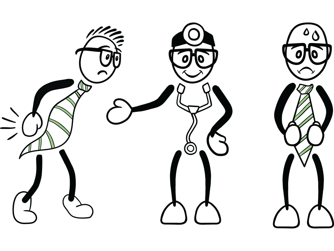 Digital Icons: Business Professionals and Doctor on Transparent Background