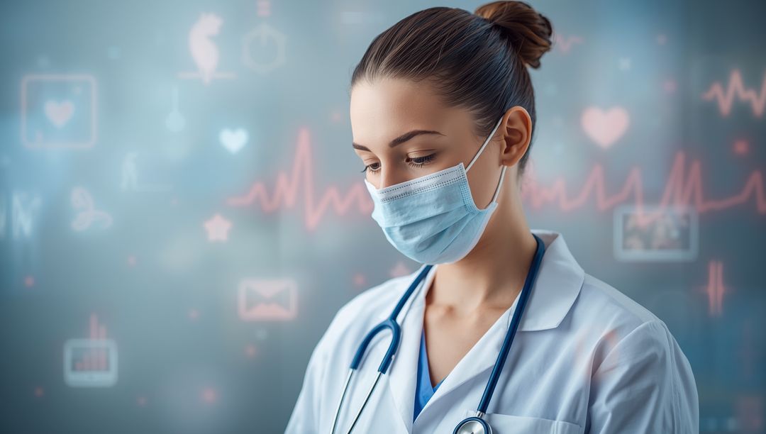 Healthcare Professional Analyzing Medical Data with Virtual Technology