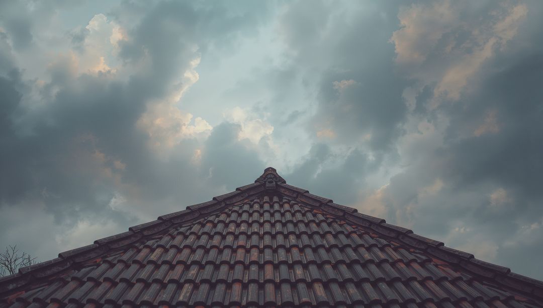 Dramatic Sky and Structured Tiled Roof Design