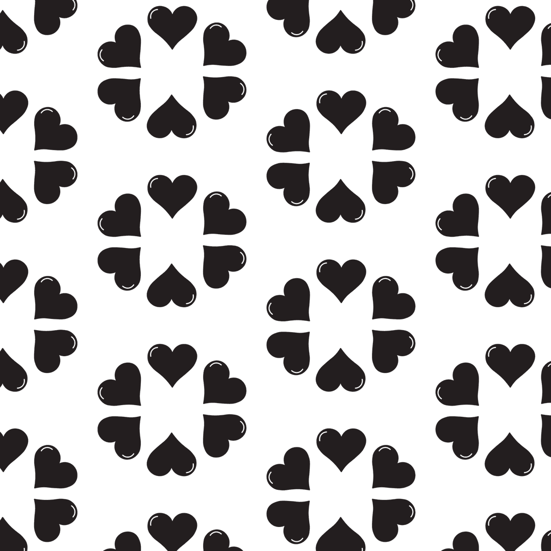 Seamless Heart Pattern on Transparent Background Romance Vector