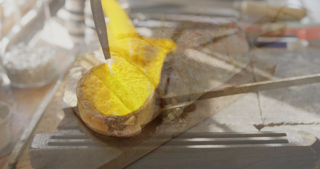 Artisan Molten Metal Pouring at Forge Workshop