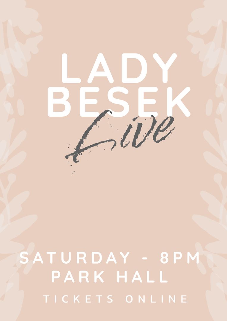 Concert Poster with Elegant Typography on Beige Background