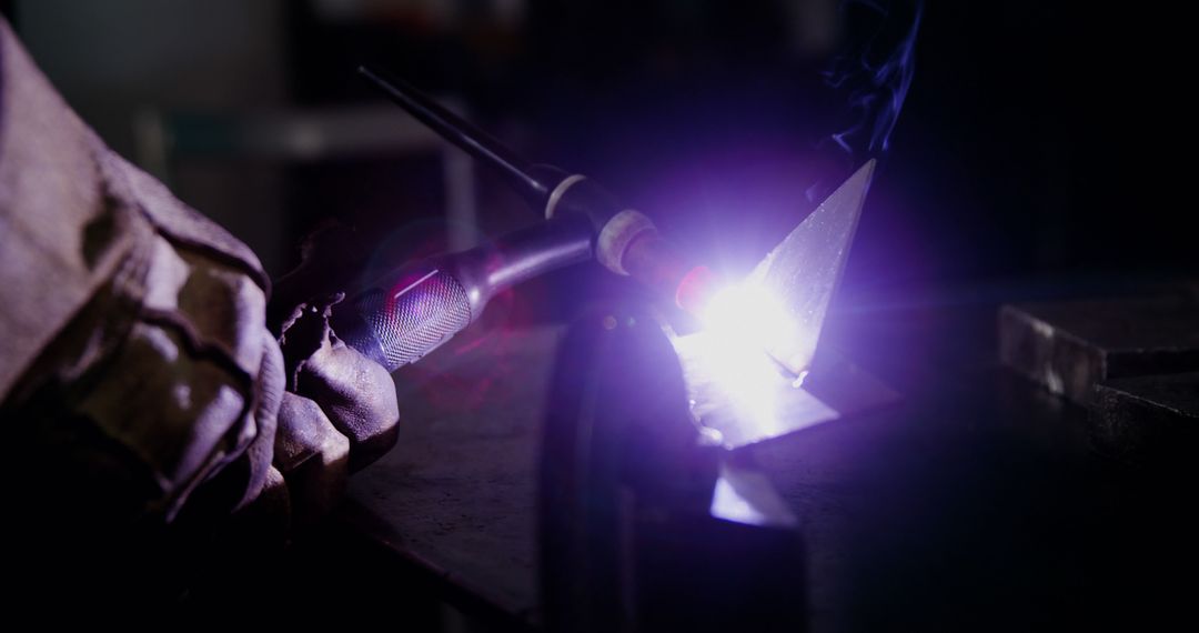 Close-up of Professional Welder Working with Shielded Metal Arc Welding Apparatus - Free Images, Stock Photos and Pictures on Pikwizard.com