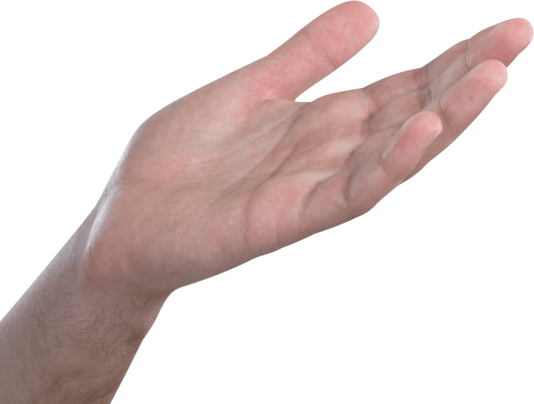 Open Giving Hand Isolated on Transparent Background