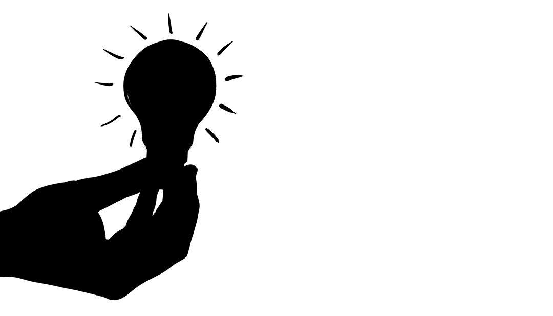 Transparent Hand Silhouette Holding Light Bulb Vector