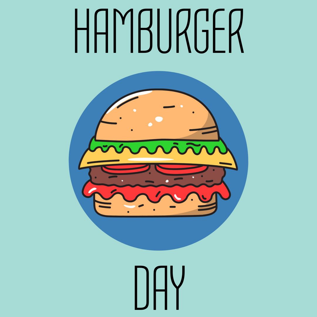 Hamburger Day Celebration Poster with Hamburger Icon - Download Free Stock Templates Pikwizard.com