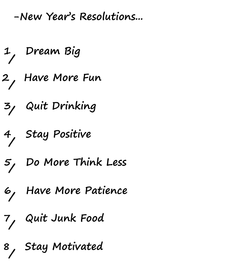 New Year's Resolution Transparent Text on Clear Background