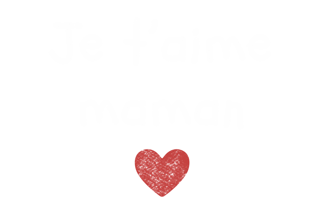 Je t'aime Maman Text with Red Heart on Transparent Background - Download Free Stock Images Pikwizard.com