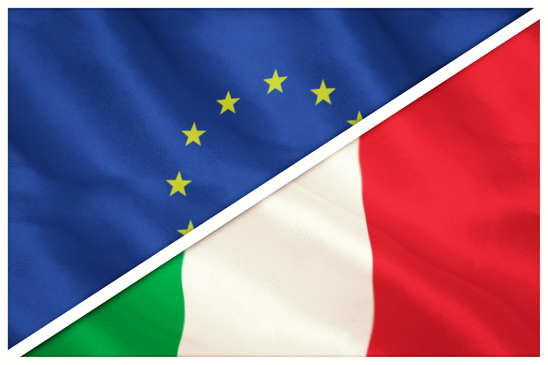 Transparent European Union and Italian Flags Division Design - Download Free Stock Images Pikwizard.com