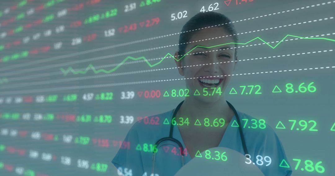 Nurse Analyzing Healthcare Financial Data in Modern Clinic