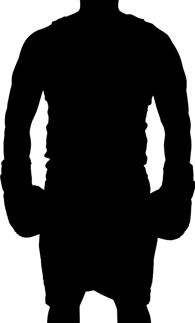 Silhouette of Boxer Mid Section on Transparent Background