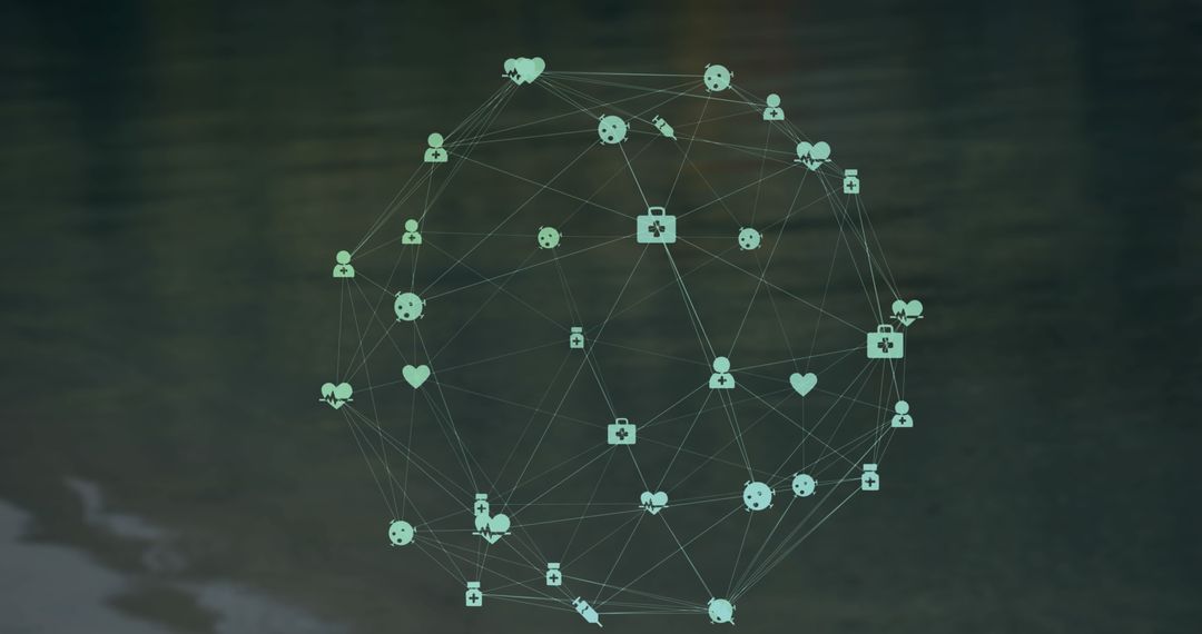 Global Network Connections in Digital Healthcare Concept