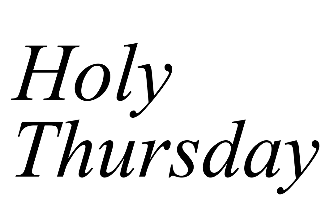 Holy Thursday Design in Italic Black Transparent Text