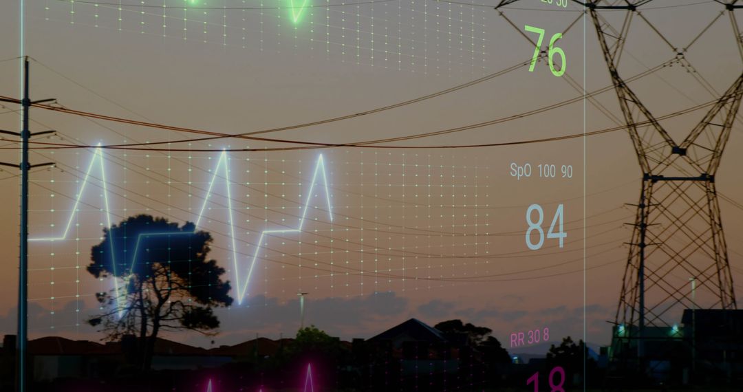 ECG Waveform Overlay on Power Lines Reflects Synergy of Health and Energy