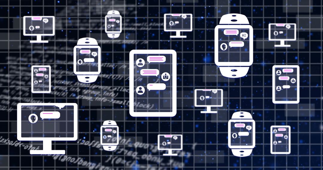 Futuristic AI Interfaces Across Devices in Tech Background