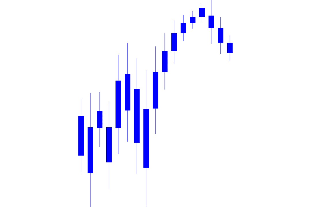 Blue Candle Pattern on Transparent Background for Trading