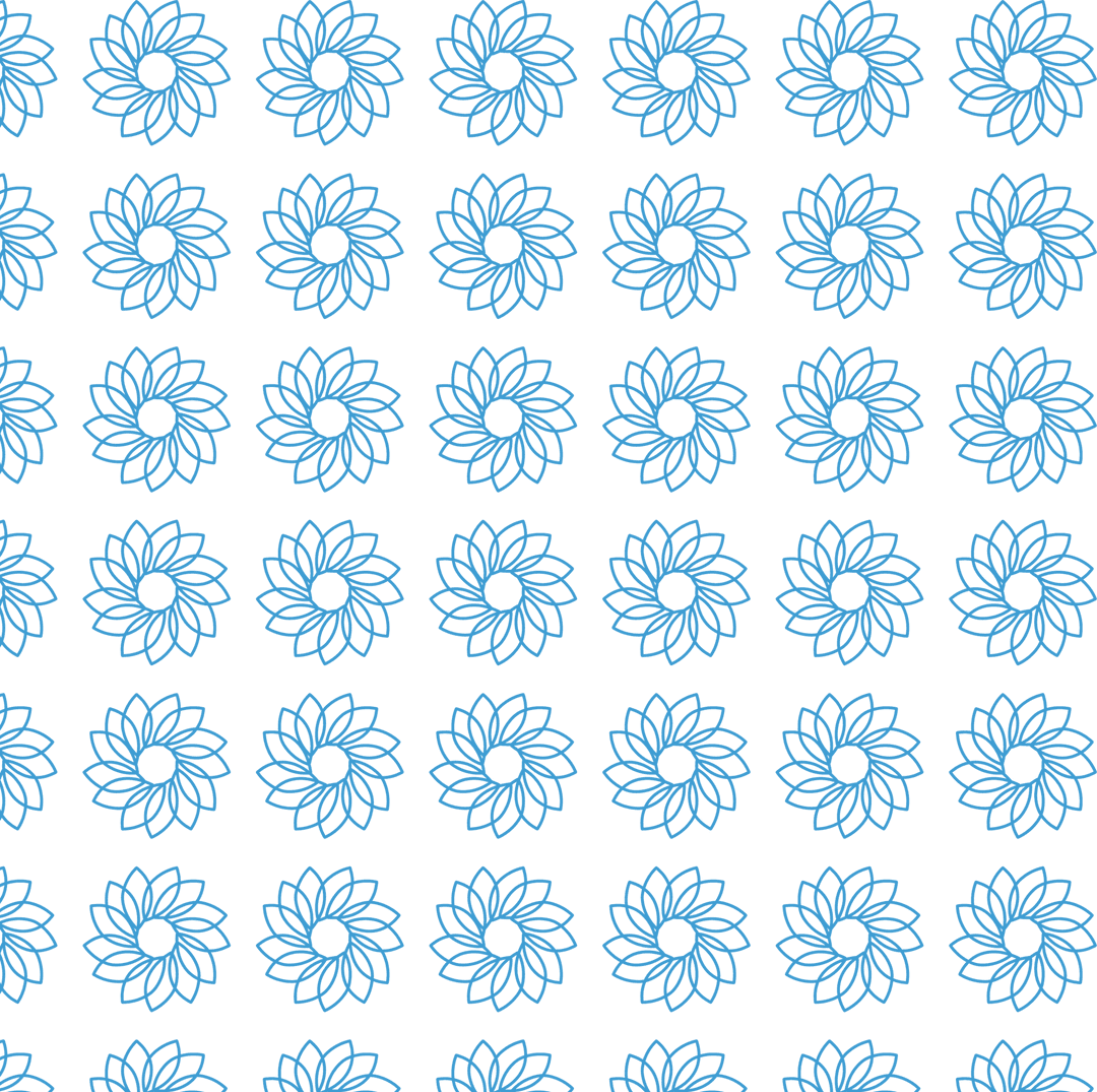 Seamless Blue Floral Pattern on Transparent Vector