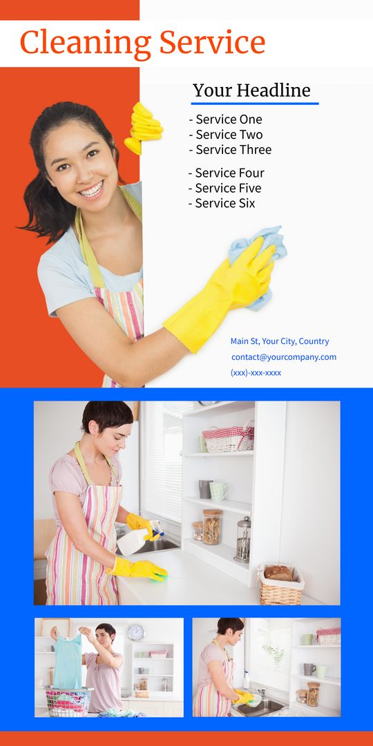 Happy Cleaner Promoting Efficient Home Maintenance Services - Download Free Stock Templates Pikwizard.com