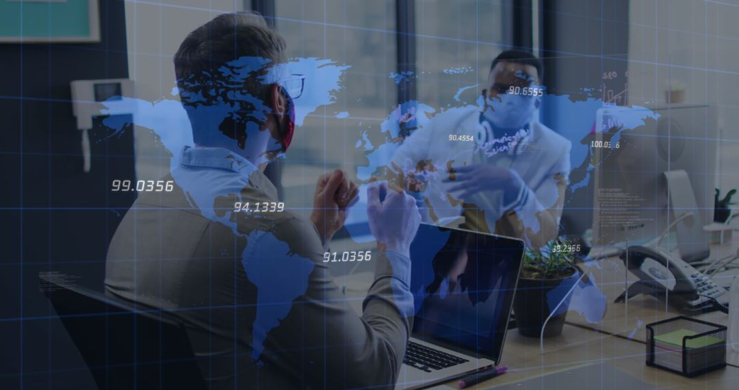 Diverse Business Colleagues Analyzing Global Data and Trends