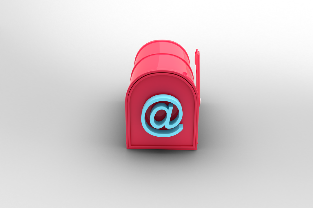 Digital Pink Mailbox with Blue @ Symbol on Transparent Background - Download Free Stock Images Pikwizard.com