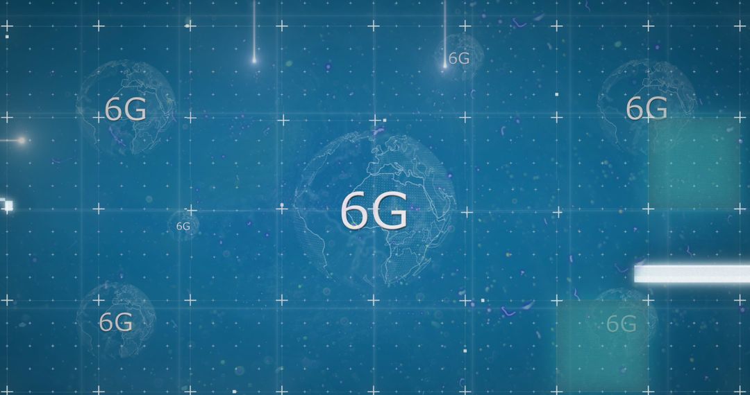 Digital 6G Network Technology on Globe Background