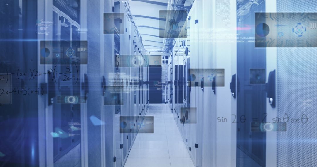 Advanced Technology in Modern Data Center with Overlay Graphics