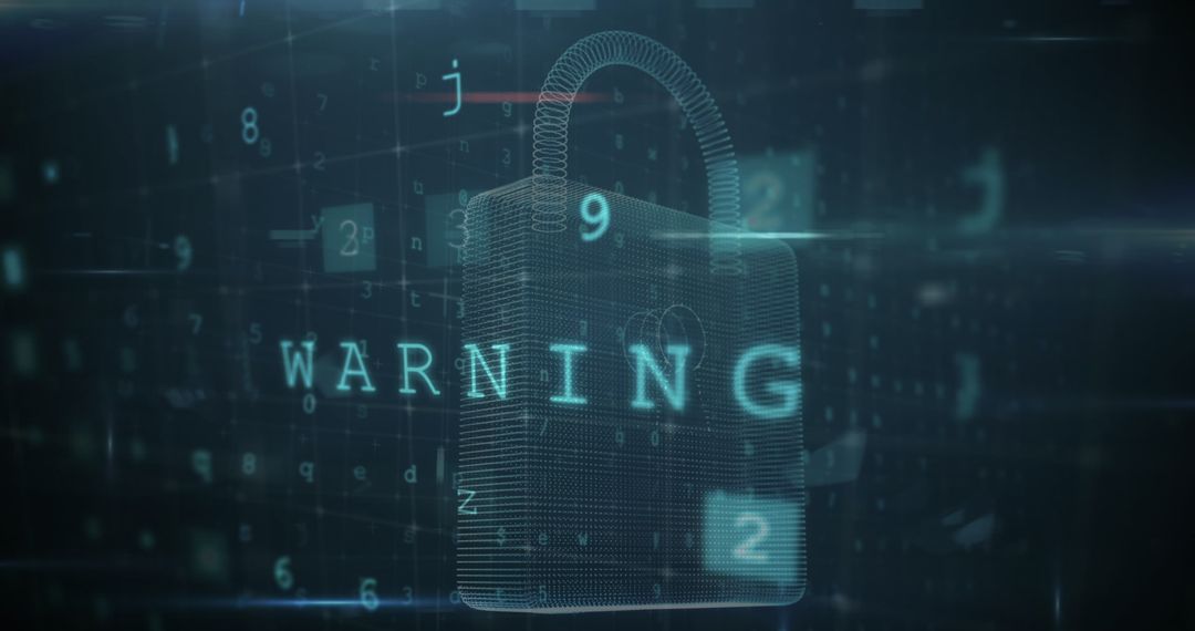 Digital Security Warning with Virtual Padlock Interface