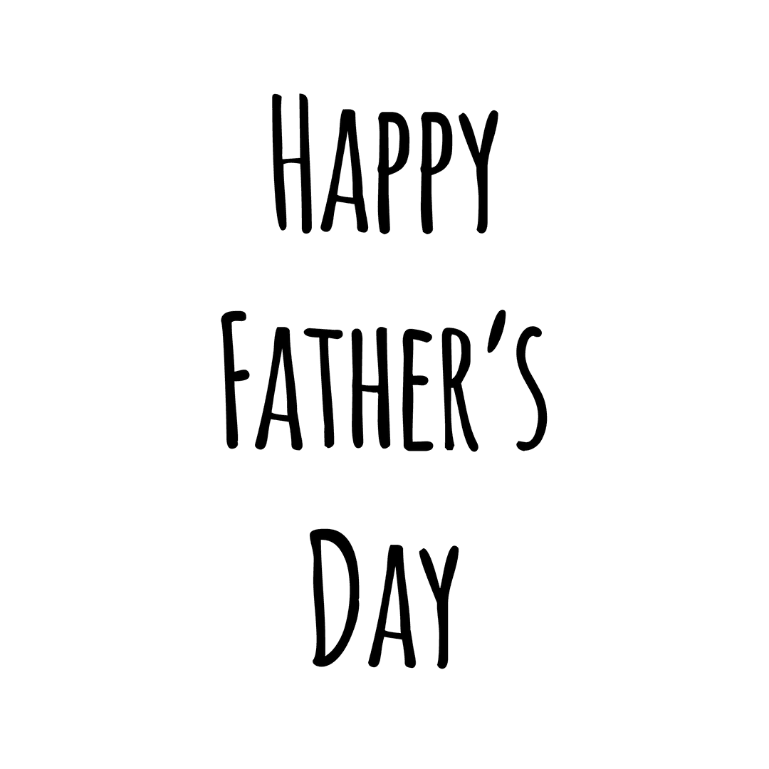 Vibrant Happy Father's Day Text on Transparent Background