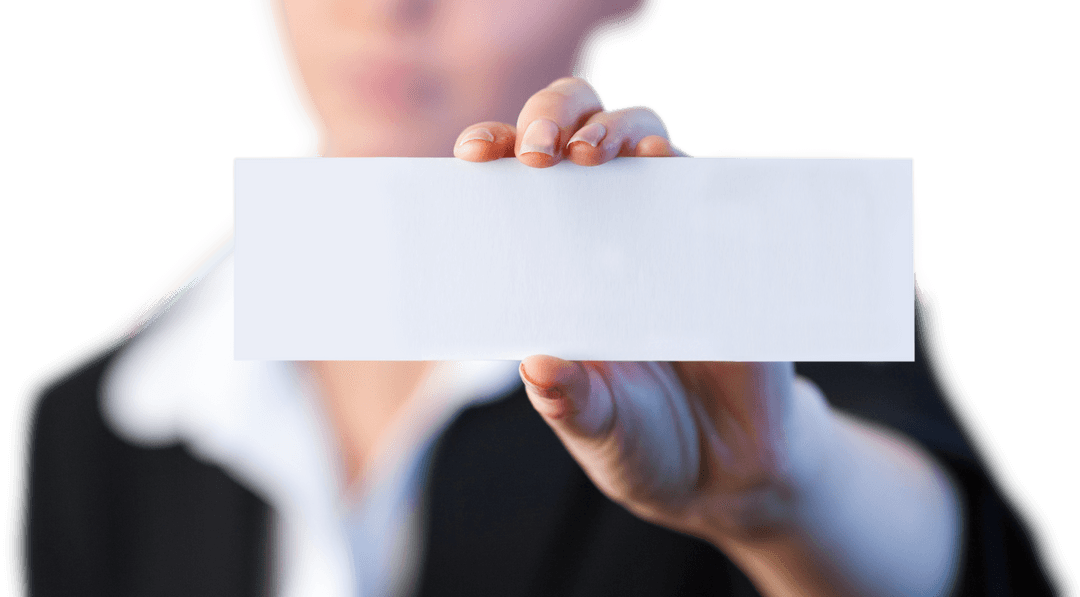 Transparent Background Holding Blank Card for Text