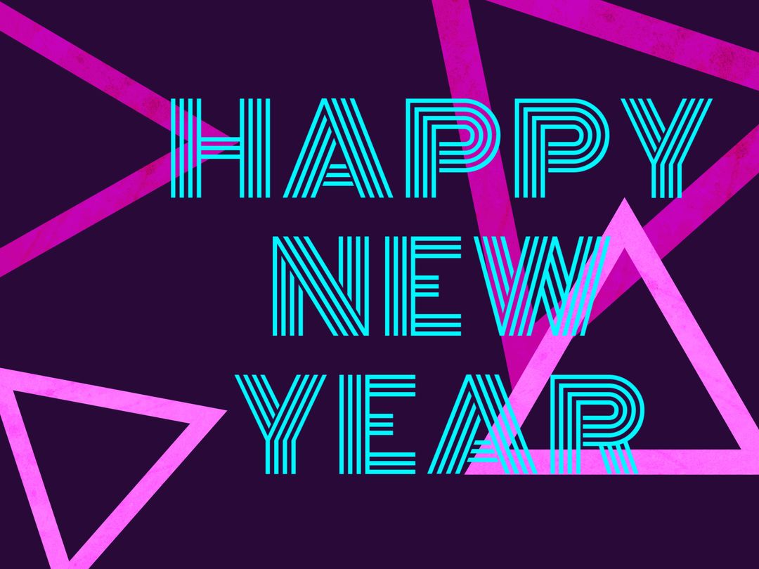 Vibrant Geometric Happy New Year Celebration Card