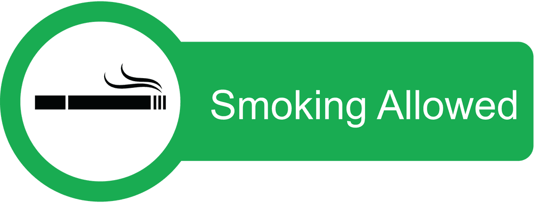 Transparent Green Smoking Allowed Sign Icon on Transparent Background