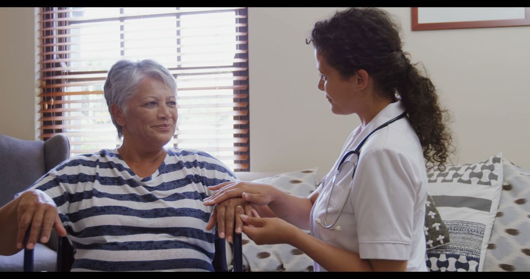 Nurse Assisting Senior Woman with Health Check at Home - Free Images, Stock Photos and Pictures on Pikwizard.com