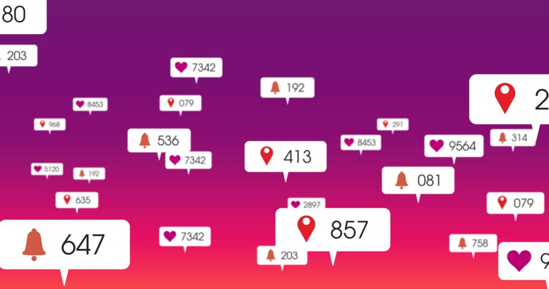 Digital Notifications in Colorful Purple Gradient