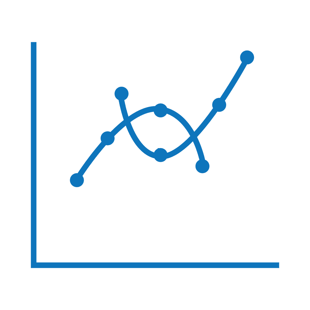 Blue Graph Chart on Transparent Background for Economy Concepts