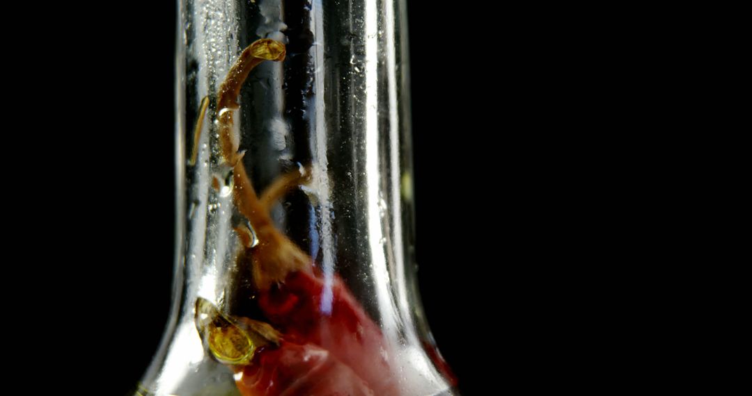 Close-Up of Red Chili Pepper Inside Glass Bottle - Free Images, Stock Photos and Pictures on Pikwizard.com
