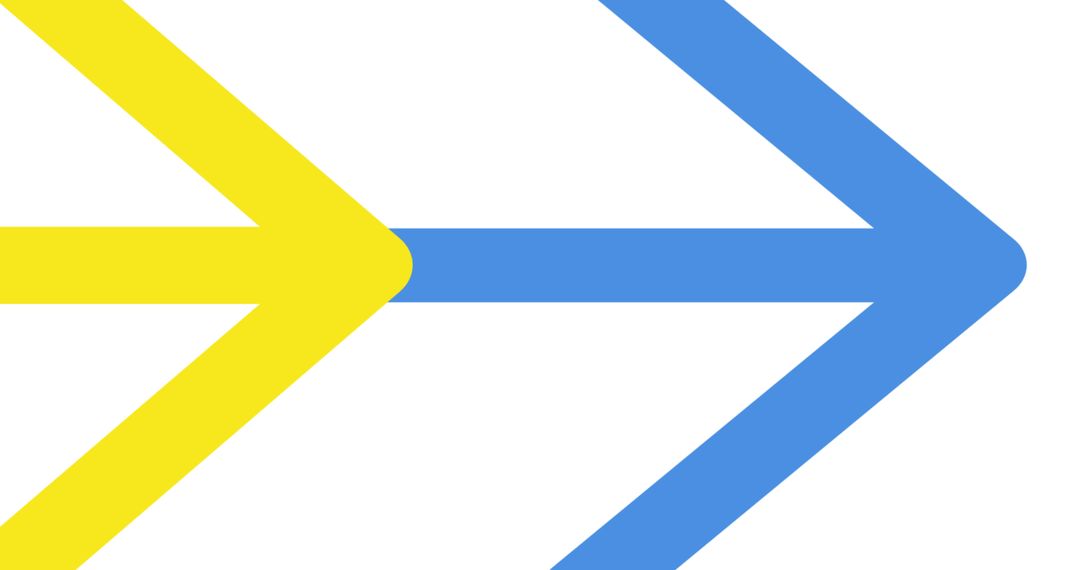 Blue and Yellow Arrows Symbolizing Movement and Direction