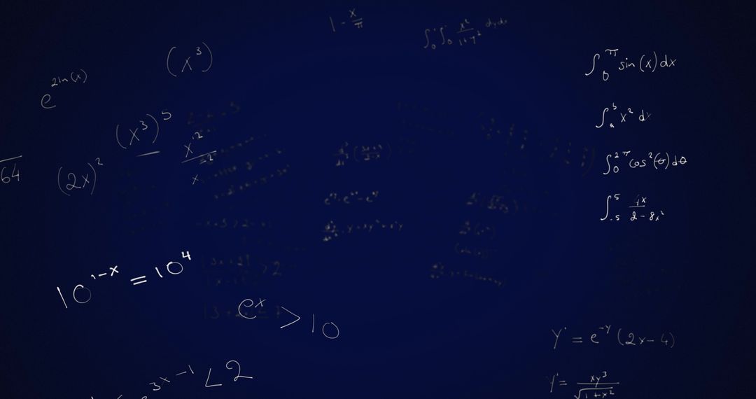 Mathematical Formulas on Abstract Blue Digital Background